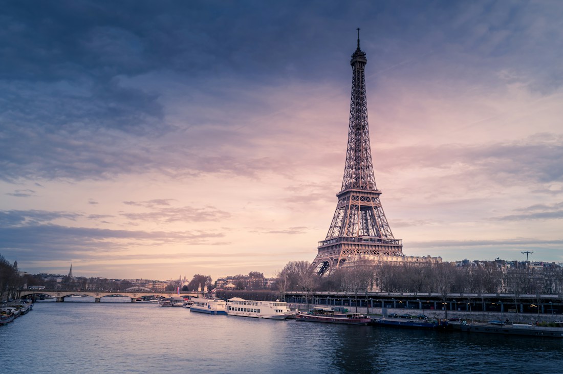 The Eiffel Tower and Paris rooftops